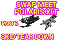 Swap Meet XLT Part 2: Skid tear down and more! Vintage Polaris XLT 600 Triple Snowmobile!