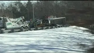 Ramp to Mass Pike Exit 8 closed due to salt truck crash