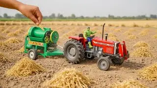 Most Creative Science Project 🌾 Mini Tractor Threshing Wheat with Real Thresher | Video 5