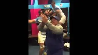 Festejo Maradona con Los Pumas