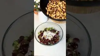 Delicious salad with grapes and broccoli. Salad recipe.