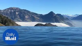 Luxury Swiss Infinity Pool has incredible mountain views - Daily Mail