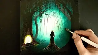 Dark Forest Painting Tutorial | Fantasy Art of a Princess & Magical Tree