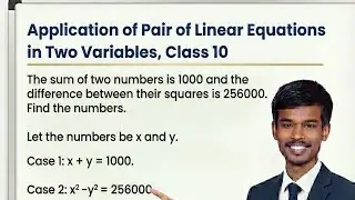 Application of linear equation in two variables- number based problems 
