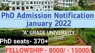 PhD admission Notification 2022//