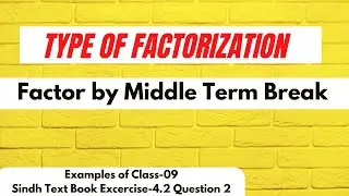 Factor by Middle Term Break Method when a &ne; 1 | How to take common in Factorization