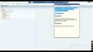 Account assignment mandatory for material 0000100001027 (enter acc. ass. cat.) Message no. ME062