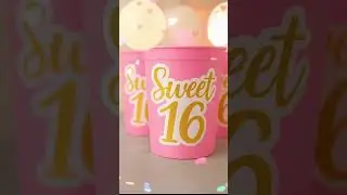 Sweet 16 Birthday Party Cups!#sweet16 #sweetsixteen #sweet16party #partycups #CraftyCue