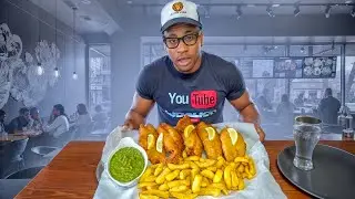 Traditional British Fish & Chips Man Vs Food Challenge
