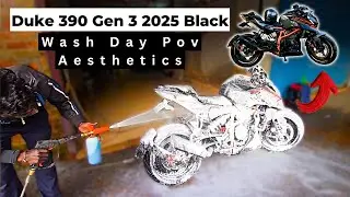 Washing My Duke 390 Gen 3 Black | POV + Aesthetic Vlog