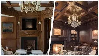 75 Home Office Library With A Wood Fireplace Surround Design Ideas You'll Love 🏡