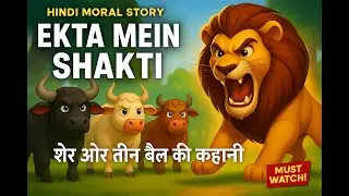 3 Bulls vs Clever Lion 🦁 | Unity Is Strength Hindi Moral Story | Dosti Aur Ekta Ki Kahani