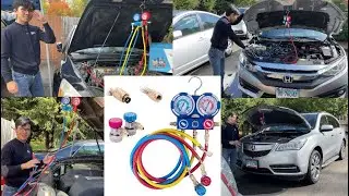 Testing AC Manifold Gauge On Different Cars - Non-working Compressor, Engine Off & Engine Running