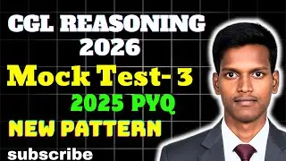 CGL Reasoning Mock Test 3 By MrReasoning | CGL Reasoning Practice Set 3 #ssccgl2026 #cglexam