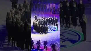 Orono Spartan Singers singing the National Anthem at the Timberwolves game 2024.