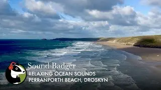 Perranporth Beach from Droskyn Cliff | Relaxing Ocean Sounds & Waves in 4K (Cornwall, UK)