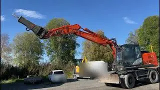 Hitachi ZX140W-5B Wheeled excavator with GPS-system and tipper wagon