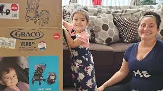 Vivian and mommy assemble Graco travel stroller car seat 💺