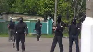 Donetsk Oblast, Dobropolie. Right Sector in Central Square. 14.05.2014