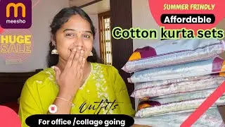 Meesho Cotton kurta sets haul✅just from ₹389🤷&zwj;♀️don&rsquo;t miss this sets during summer 💯pure cotton