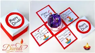 Happy Diwali chocolate gift box 2025 / How to make Diwali greeting card / Diwali card making easy