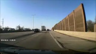 Bad Drivers of SE Wisconsin - Semi loses drive shaft in heavy traffic - dashcam video