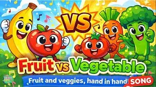 Fruit vs Vegetable 🍎🥕 | The Friendly Food Fight | Kids Animation