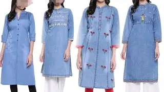 Denim Kurti | Denim Kurta Design | Blue denim kurta |