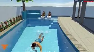 Endless&trade; Pools Fastlane&reg; Swim in a Rectangular Pool