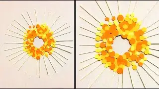 DIY wall decor sun frame||Making sun wall hanging frame||wall decor ideas