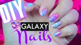 HOW TO DIY Pink Galaxy 80's Inspired Disco Nails | Pinterest & Tumblr | Simple Easy Nail Art Design