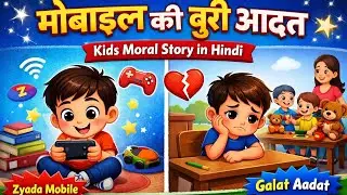Mobile Ki Buri Aadat | Kids Moral Story in Hindi | YouTube Kids | Mobile Addiction Story for Kids