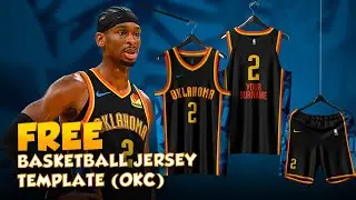 EDITABLE NBA JERSEY DESIGN TEMPLATE  **NBA SERIES**  (OKC JERSEY MOCKUP DESIGN PSD)