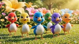 Six Dancing Ducks For Kids | Red Yellow Blue Green Purple Orange | Play & Giggles |