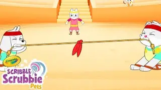 Tug of War!! | Crayola Scribble Scrubbie | Funny Cartoons for Kids