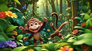 Seven Silly Monkeys Swing and Slide | Fun Counting Song for Kids | Nursery Rhymes and Baby Songs