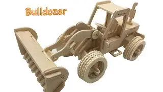 DIY Miniature Bulldozer ~ Woodcraft Construction Kit