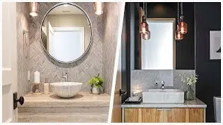75 Gray Tile And Orange Tile Powder Room Design Ideas You'll Love ♡