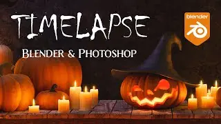 Halloween BLENDER ART cinematic timelapse. [TIMELAPSE]