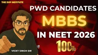 PwD Candidates Neet 2026 PwD Preparation Programme The SVP Institute MBBS JEE PwD Certificate #Neet