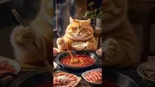 What if an Orange ai  cat cooks a sheep chops?! #shorts