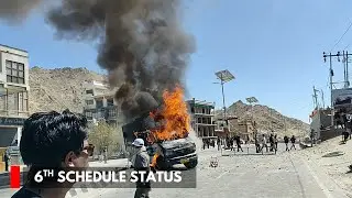 6th Schedule Status: Protesters Torch BJP Office In Leh, Police Fire Tear Gas Shells