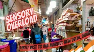 First visit to INA Market in New Delhi, India. It's a lot to take in!!!
