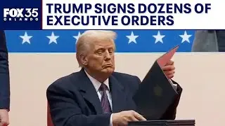 Trump signs dozens of executive orders at Capitol One Arena | FULL