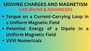 Magnetism, L-15 (Torque on a Current-Carrying Loop & Potential Energy in a Uniform Magnetic Field)