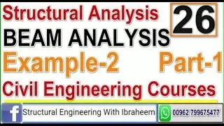 26-Beam Analysis Example 2 part 1 find reactions Structures استركشر 1 تحليل انشاءات