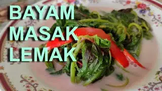 SAYUR BAYAM MERAH MASAK LEMAK//MASAKAN SAYUR PALING MUDAH, BERKHASIAT DAN SEDAP