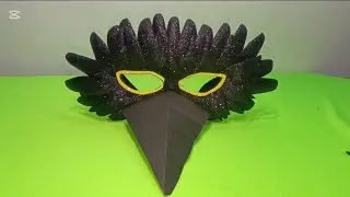 DIY MASCARA DE ZAMURO/ MASCARA DE CUERVO/ COMO HACER MASCARA DE PAJARO CON PLANTILLAS #antifaz