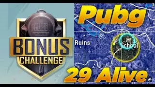 pubg mobile bonus challenge gameplay | solo game play | last zone 29 alive | bonus game play