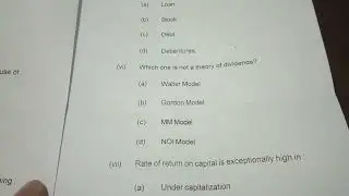 MBA Question Paper PDF Download | Financial management Previous year question paper pdf download mba